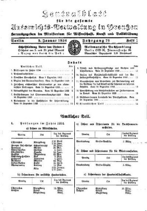 Prüfungen im Jahre 1934 : [Amtlicher Teil]