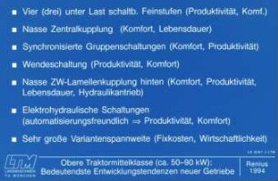 Obere Trakormittelklasse (ca. 50-90 kW): Bedeutenste Entwicklungstendenzen neuer Getriebe