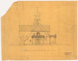 Gutshaus Mendelssohn-Bartholdy (Landhaus Hasenheide), Bernau Umbau: Aufriss Seitenansicht 1:100