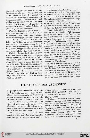 Die Theorie des "Schönen"