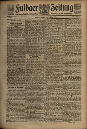 Erste Ausgabe vom Mittwoch, den 03. März 1909.