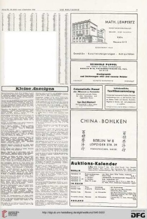 Nr. 35/36 (1. Sept. 1941), S. 7: Preisberichte