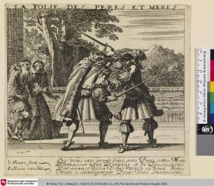 [Zwei Brüder duellieren sich; Deux jeunes gens se battant en duel]