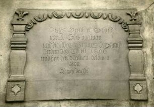 Schloß Bauinschrift 1806