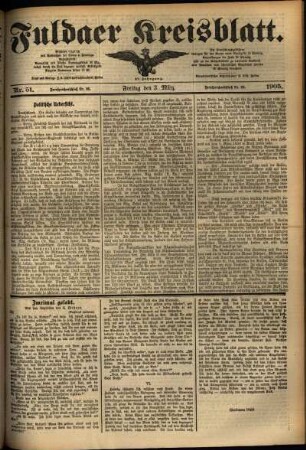 Ausgabe vom Freitag, den 03. März 1905.