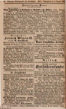 Allgemeine Bibliographie für Deutschland. Ein wöchentliches Verzeichniss aller neuen Erscheinungen im Felde der Literatur, 1845