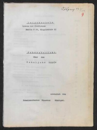 1933/34: Jahresbericht ... - 1933/34