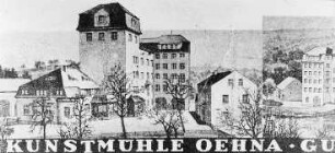 Bautzen-Oehna. Kunstmühle, Ansicht, Repro