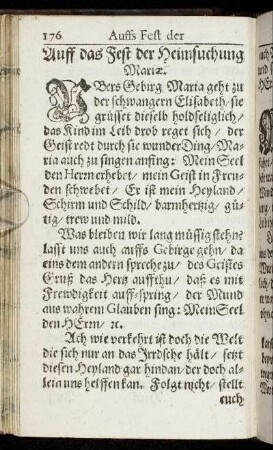 Auff das Fest der Heimsuchung Mariæ.