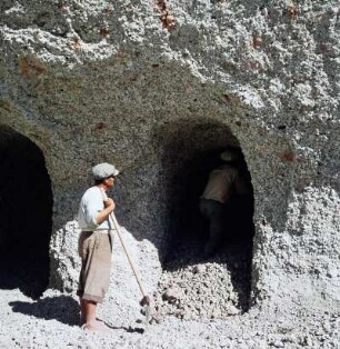 Santorin, griechische Insel der Kykladen im Ägäischen Meer, Thera, Bimssteingruben