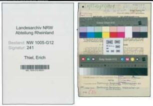 Entnazifizierung Erich Thiel , geb. 04.12.1901 (Angestellter)