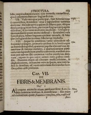 Cap. VII. De Fibris & Membranis.
