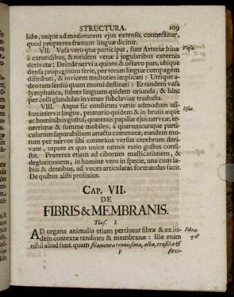 Cap. VII. De Fibris & Membranis.