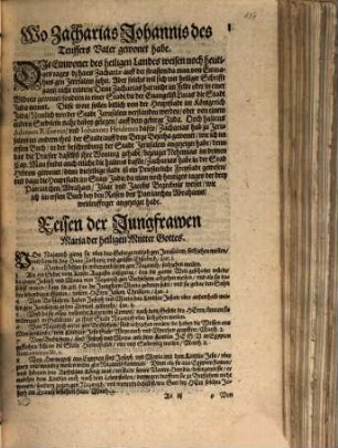 Itinerarivm Sacrae Scriptvrae. Das ist, ein Reisebuch Uber die gantze heilige Schrifft : in zwey Bücher getheilet. Das erste Theil, begreifft alle Reisen der lieben Patriarchen, ... Das Ander gehet auff das Newe Testament, vnd zeiget an, wie die Jungfraw Maria, Joseph, die Weisen aus Morgenland, ... gereiset haben ... Zuuorn gemehret mit einem Büchlein de Monetis & Mensuris, ... Insonderheit aber, mit einer feinen nützlichen erklärung des Buchs Josua, 2. Ander Theil, darin werden begriffen, die Reisen der Heiligen Jungfrawen Mariae, Josephs, der Weisen aus Morgenland, des Herrn Jesu, vnd der lieben Apostel