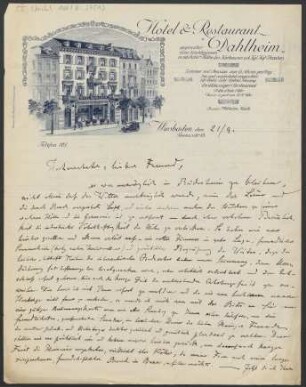 Brief an B. Schott's Söhne : 21.09.1910