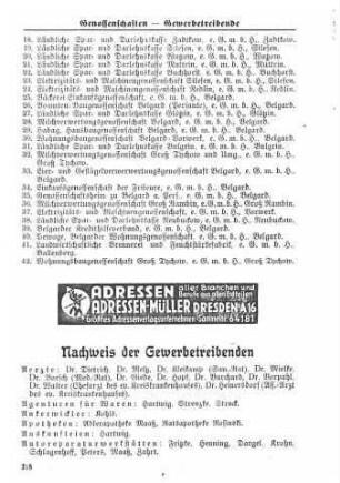 Nachweis der Gewerbetreibenden