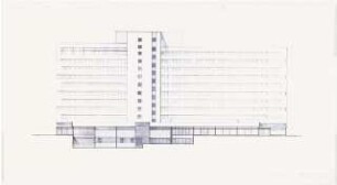 Hotel (»InterContinental«), Düsseldorf: Ansicht rückwärtige Fassade 1:2[00]