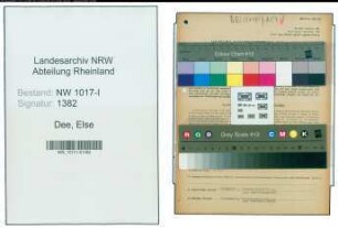 Entnazifizierung Else Dee , geb. 05.01.1904 (Geschaeftsfrau)