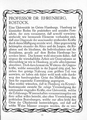 Professor Dr. Ehrenberg, Rostock.