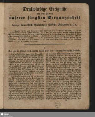 Denkwürdige Ereignisse aus den Jahren unserer jüngsten Vergangenheit und launige, humoristische Erzählungen, Gedichte, Anekdoten usw.