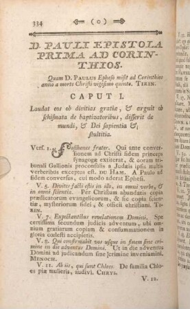 D. Pauli Epistola Prima Ad Corinthios. Caput I - [Caput XVI.]
