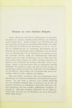 Vorwort zur ersten badischen Ausgabe