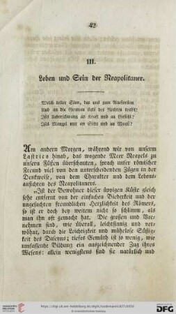 III. Leben und Sein der Neapolitaner