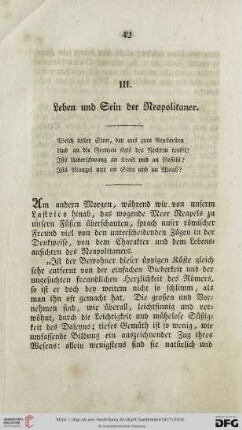 III. Leben und Sein der Neapolitaner