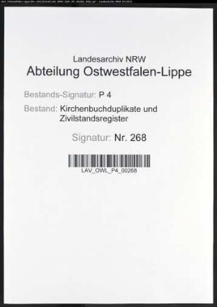 Zivilstandsregister der Munizipalität Witten, Stadt (H 1811). (Gemeinde: Zivilstandsregister)