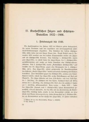 1. Friedenszeit bis 1849.