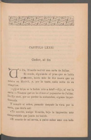 Capítulo LXXIII - Ceder, al fin