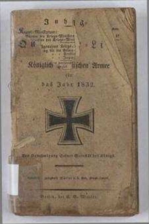 Rang- und Quartier-Liste der Königlich Preußischen Armee für das Jahr 1832.