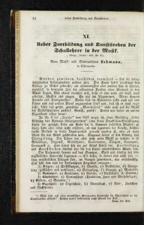 Ueber Fortbildung und Kunststreben der Schullehrer in der Musik : (vergl. "Urania" 1858, Nr. 12)