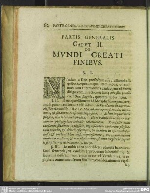 Caput II. De Mundi Creati Finibus