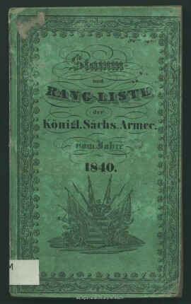 1840: Stamm- und Rang-Liste der Königl.-Sächsischen Armee