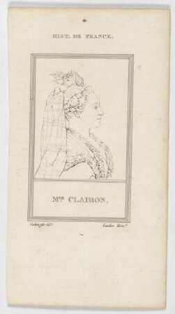 Bildnis der Claire Josèphe Hippolyte Leris de LaTude Clairon