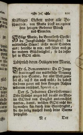 Lobsprüche deren Heiligen von Maria