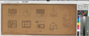 Einfamilienhaus Westfalennorm 1627E Grundrisse, Ansichten, Schnitt 1938 1 : 100 30 x 75 Pause Westfälische Heimstätte Dortmund Wohnungsgesellschaft Münsterland