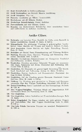 Antike Gläser (Nr. 285-313)