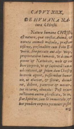 Caput XIIX, De Humana Natura Christi.