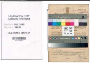Entnazifizierung Heinrich Huesmann , geb. 13.10.1892 (Stellwerksmeister)