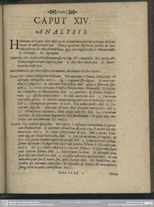 Caput XIV. [Analysis, Explicatio Textus, Quaestiones, Loci Communes]