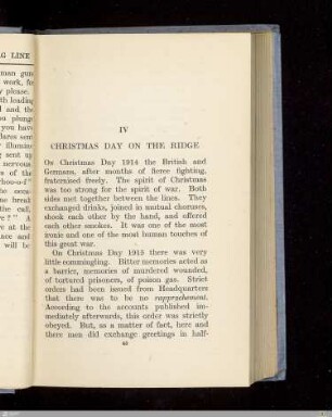 IV. Christmas day on the ridge