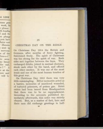 IV. Christmas day on the ridge