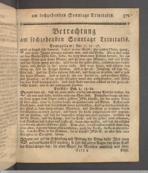 Betrachtung am sechzehenden Sonntage Trinitatis.