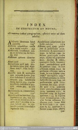 Index In Contextum Et Notas