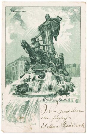 Gruss aus Stettin. Manzelbrunnen