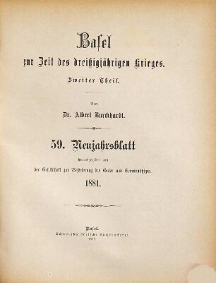 Neujahrsblatt. 59. 1881
