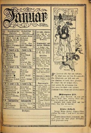 Münchener Volksschriften, [66]. Lustiger deutscher Bilder-Kalender 1893