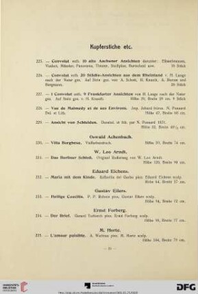 Kupferstiche etc. (Nr. 225-240a)